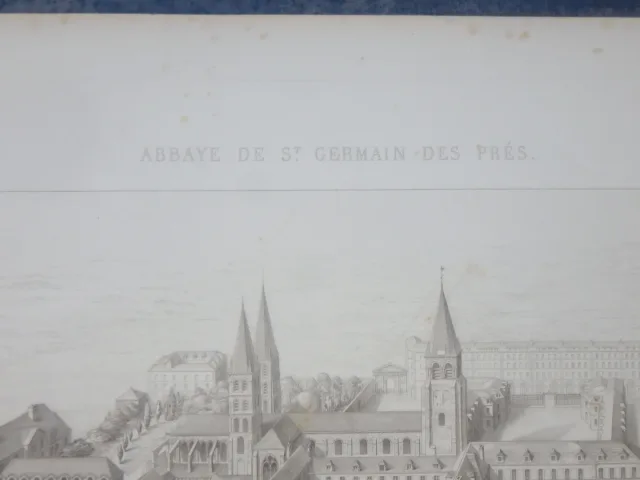 Abbaye de St Germain des prés, gravure époque 19ème.