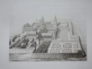 Abbaye de St Germain des Prés, Tiefdruck-Epoche 19ème.