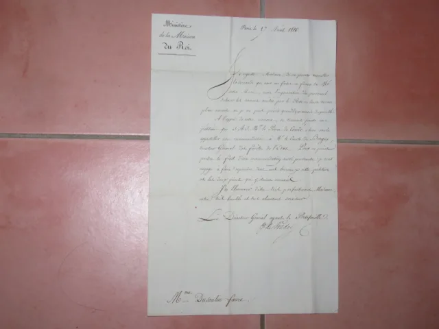 SCHRIFTLICHES PAPIER DATIERT 1816
