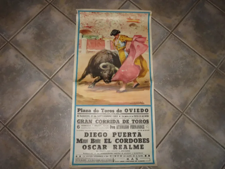 Affiche Ancienne De Tauromachie de 1963.