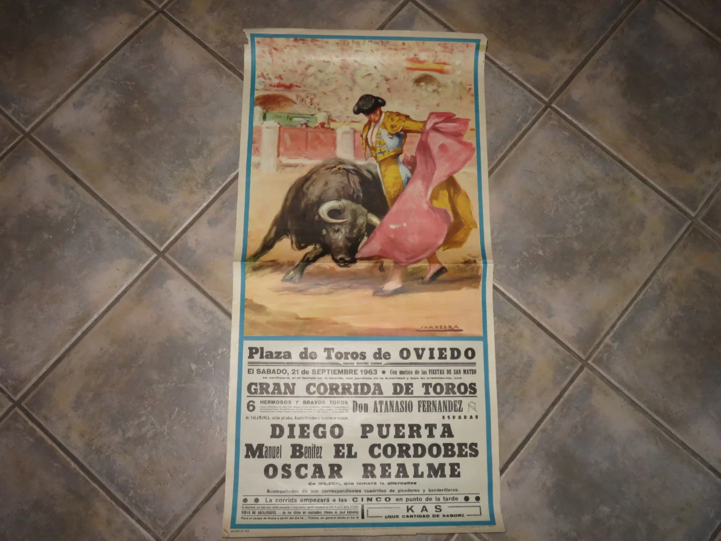 Affiche Ancienne De Tauromachie 1963.