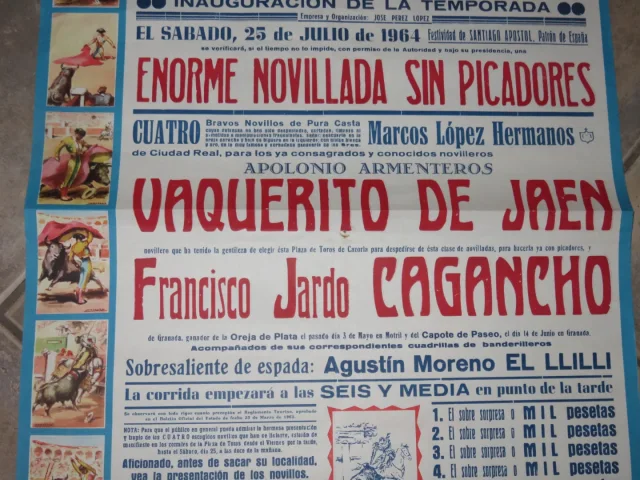 Affiche Ancienne De Tauromachie de 1964.