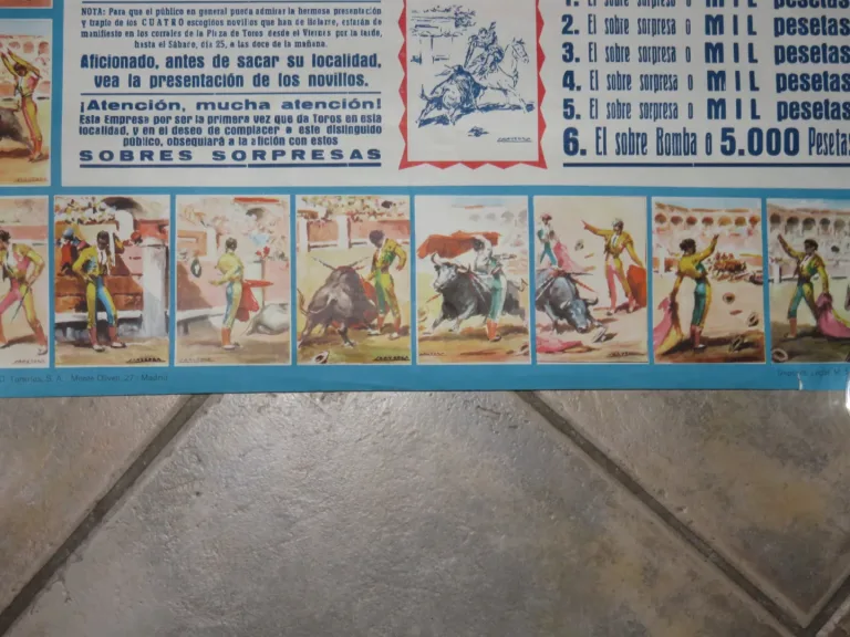 Affiche Ancienne De Tauromachie de 1964.