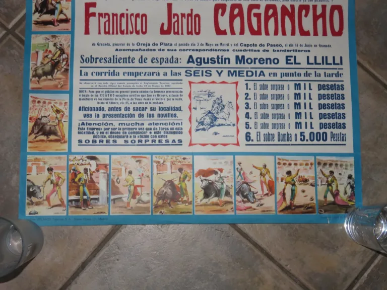 Affiche Ancienne De Tauromachie de 1964.