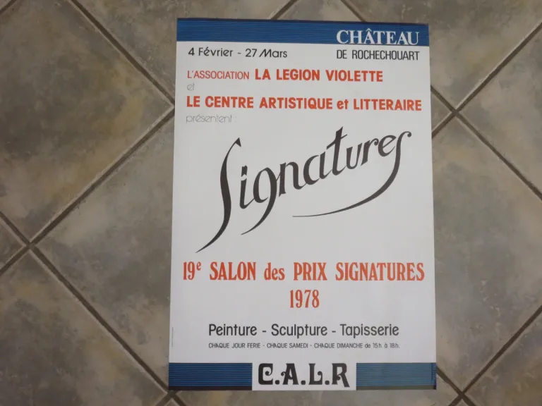 Lot de 100 affiches d'expositions  au Chateau de Rochechouart époque  20 ème.