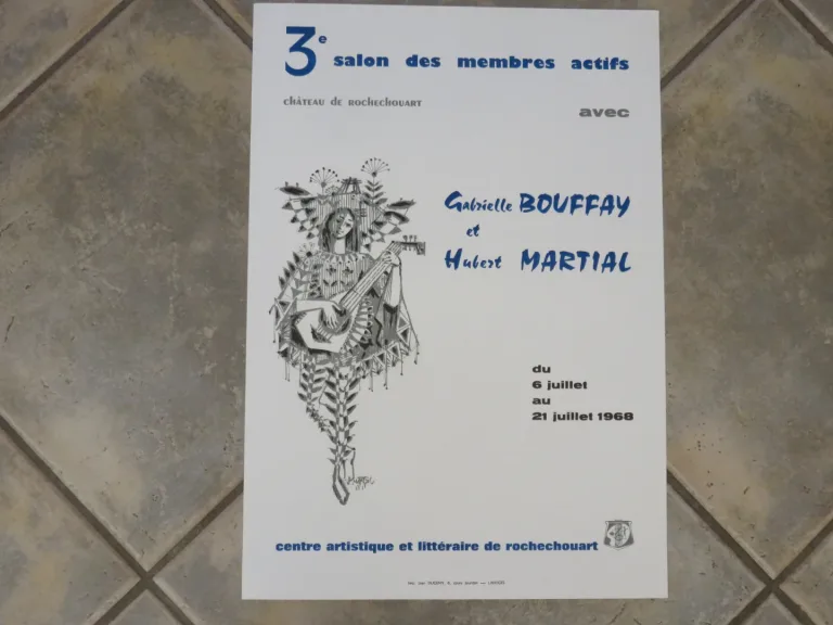 Lot de 100 affiches d'expositions  au Chateau de Rochechouart époque  20 ème.