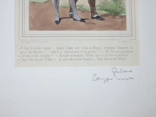 "la vie de jeune homme", lithographie von Gavarni, époque 19ème.
