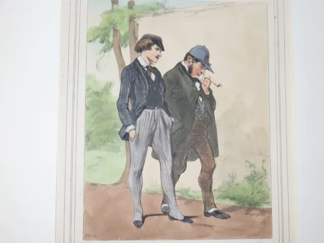 "la vie de jeune homme", lithographie von Gavarni, époque 19ème.