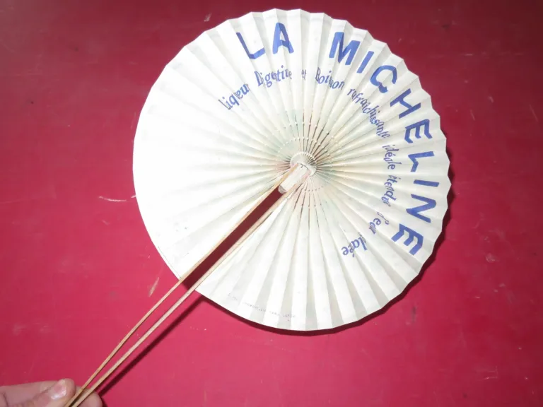Eventail publicitaire, apéritif "La Micheline", époque milieu 20 ème.