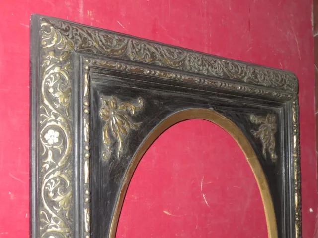 Cadre Ovale, Napoleon III, Noir Et Or, époque 19ème.