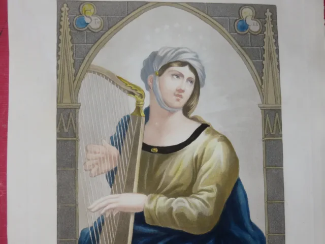 Ste Cécile, eau-forte époque 19 ème.