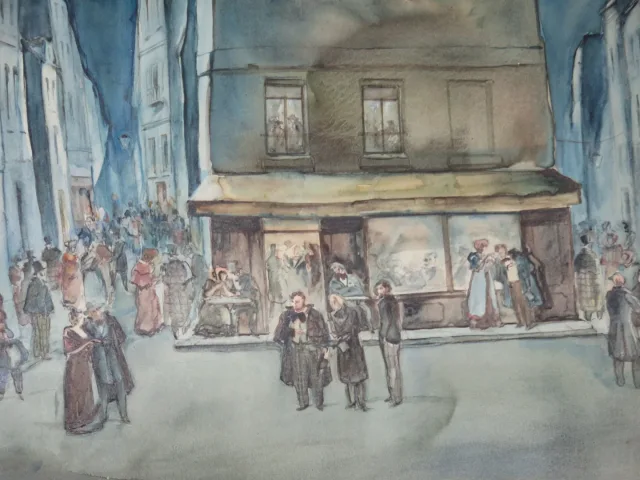 Scène De Rue, Aquarelle Signée Stannard, époque 20ème.