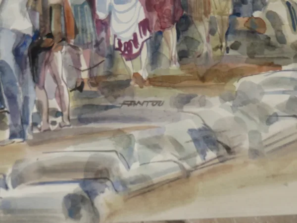 Aquarelle signée Guy Fantou, époque 20ème.