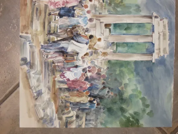 Aquarelle signée Guy Fantou, époque 20ème.
