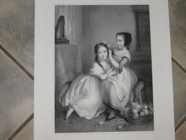 Les "soeurs De Lait", Lithographie époque Fin 19ème.