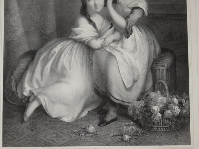 Les "soeurs De Lait", Lithographie époque Fin 19ème.