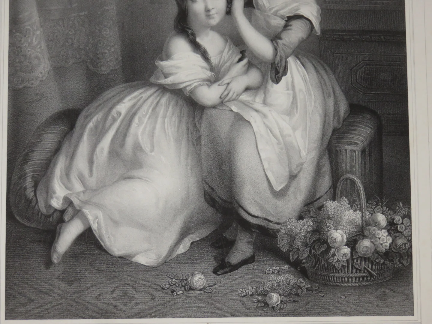 Les "soeurs De Lait", Lithographie Epoche Fin 19ème.