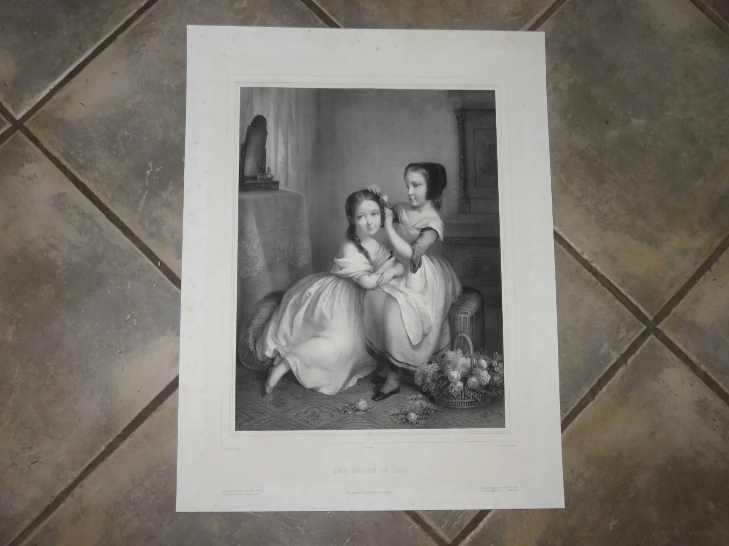 Les "soeurs De Lait", Lithographie Epoche Fin 19ème.
