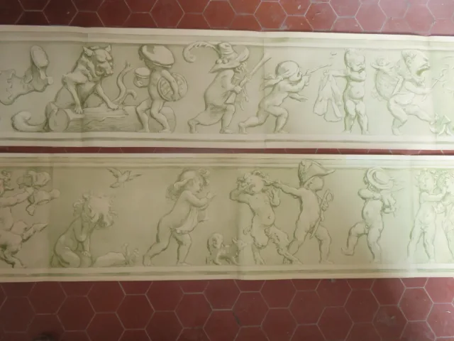 Grandes Gravures En Forme De Frises, époque 1900.