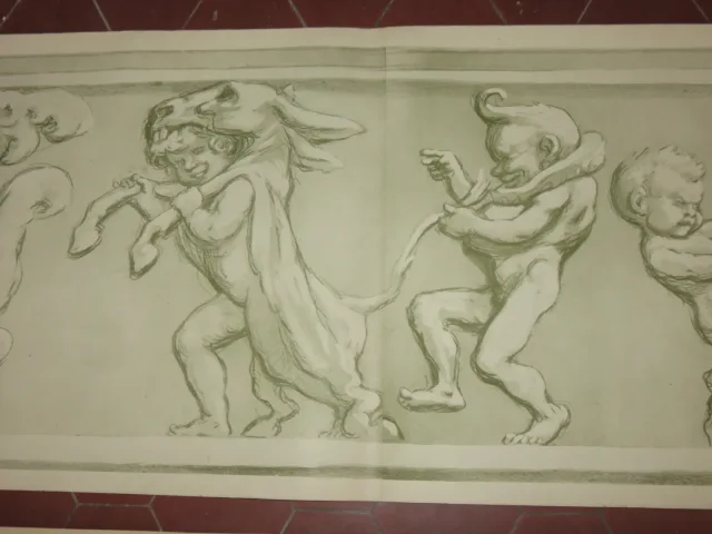 Grandes Gravures En Forme De Frises, époque 1900.