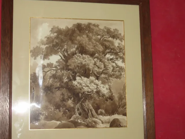 EARLY 19th C SEPIA WASHED DRAWING