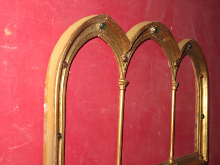 Cadre Triptyque En Bois Doré, époque 19ème.