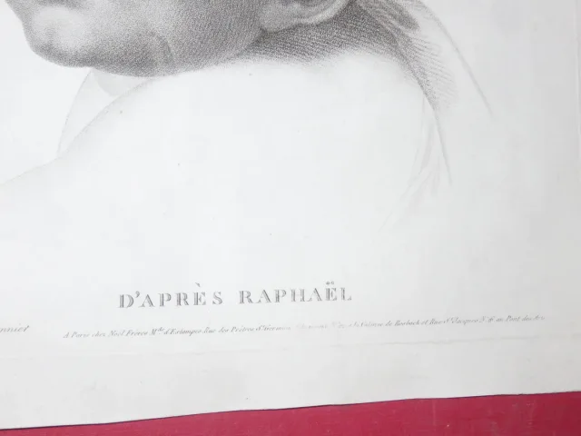 Tête d'enfant d'après Raphaël, eau-forte époque 19ème.