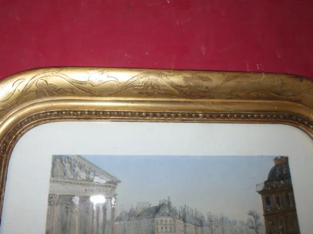 Paris, Place De La Madeleine, Aquarelle époque 19ème.
