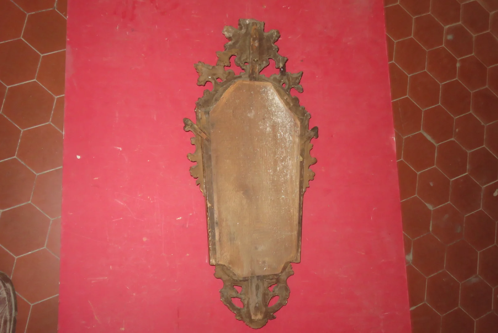 Miroir Italien, En Bois Doré, époque 18ème.