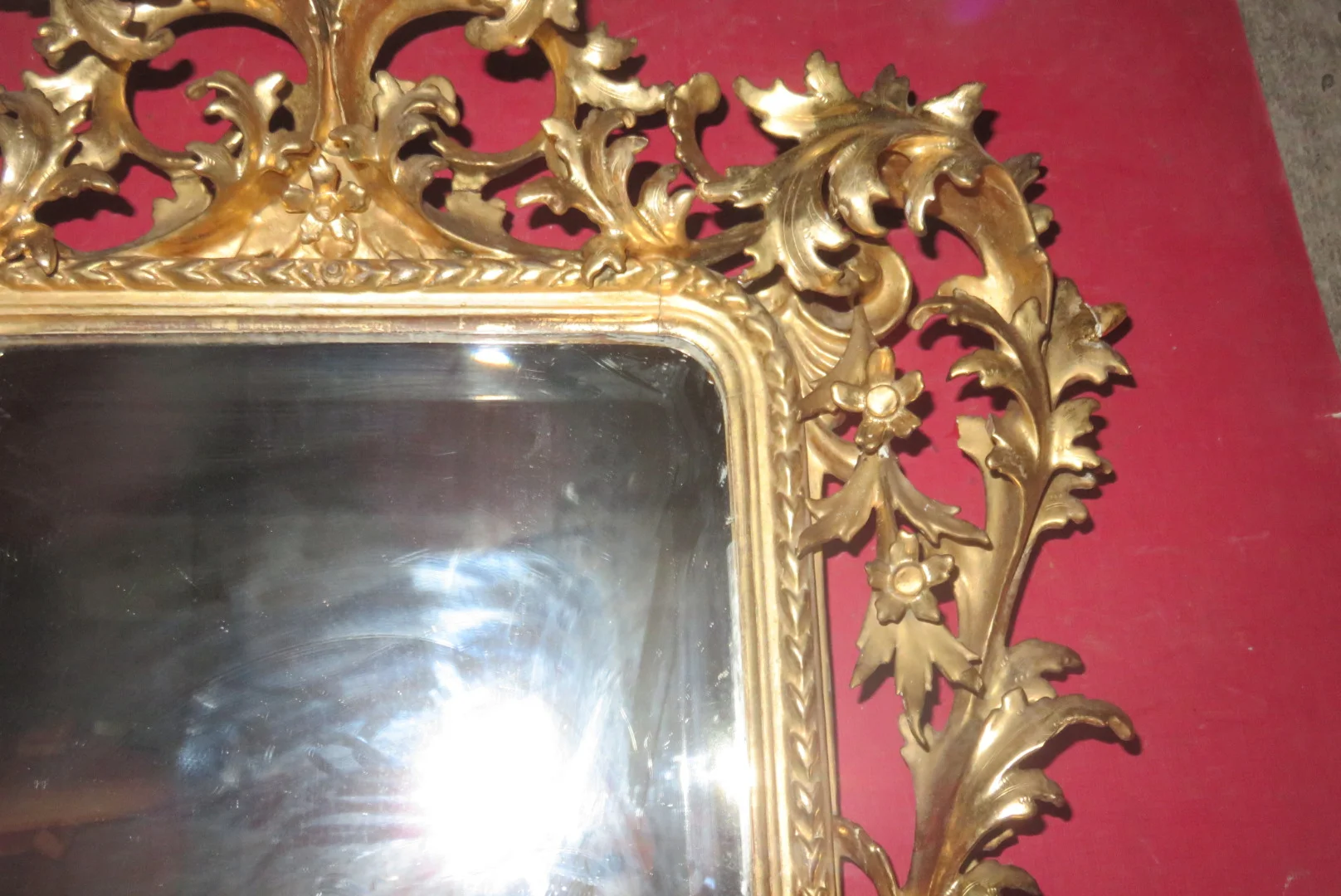 Miroir époque début 19ème, En Bois Doré.