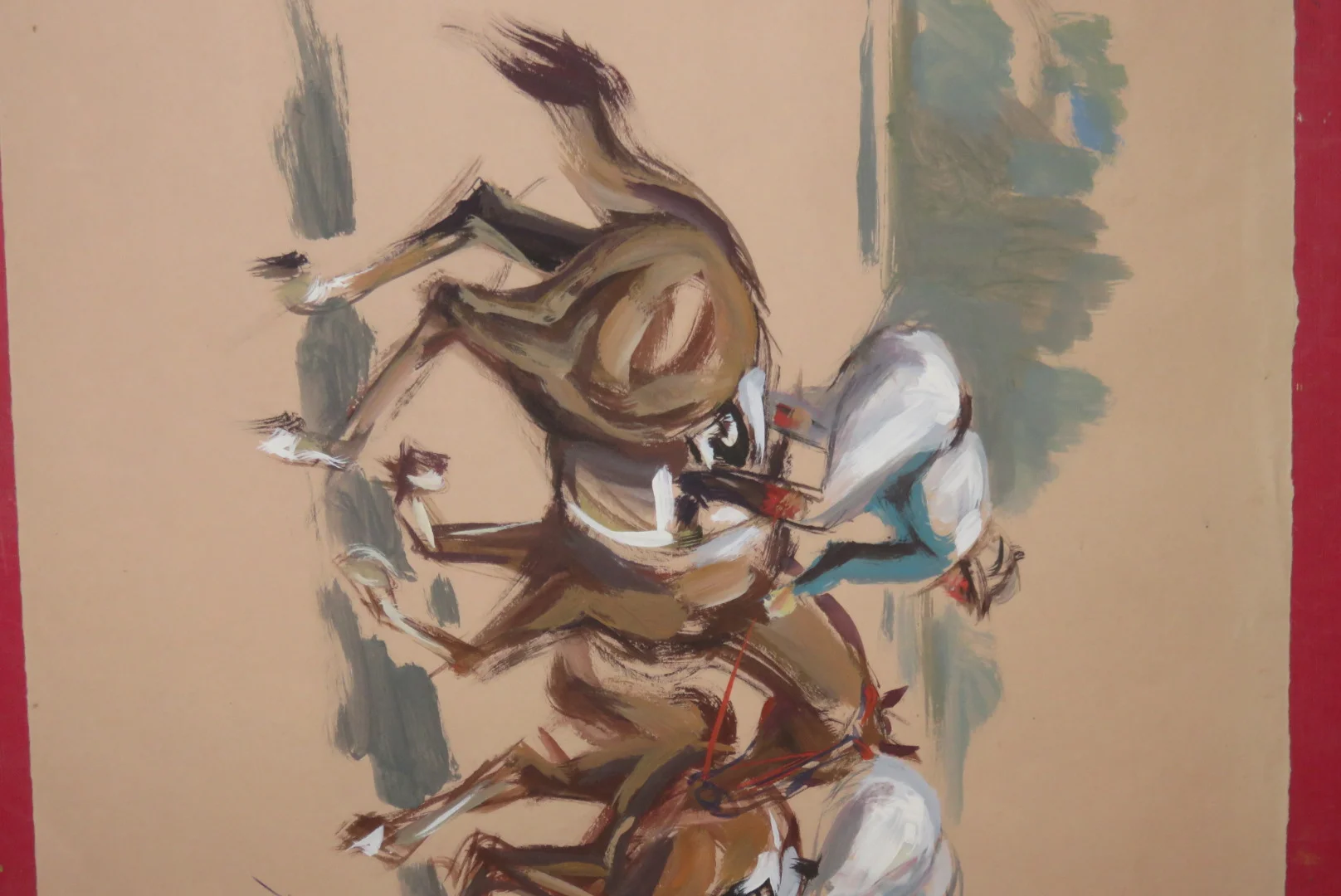 Courses Hippiques,  Aquarelles époque 20ème.