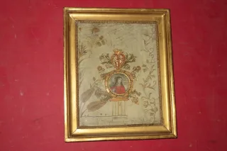 Sainte Marie Madeleine, Aquarelle Entourée De Paperolles, époque 18 ème.
