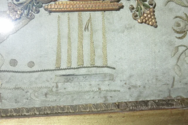 Sainte Marie Madeleine, Aquarelle Entourée De Paperolles, époque 18 ème.