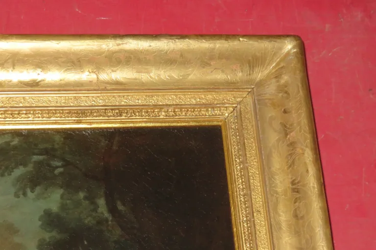 Scène Galante Avec Musiciens, Peinture époque 18ème.