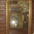 Miroir Louis Philippe,  Avec Fronton,  époque 19ème,  En Bois Doré.