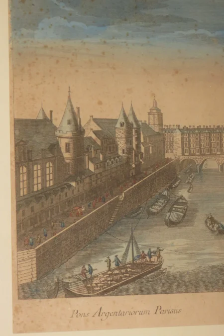 OPTISCHE ANSICHT DES 18. JAHRHUNDERTS " Le pont au Change à Paris",