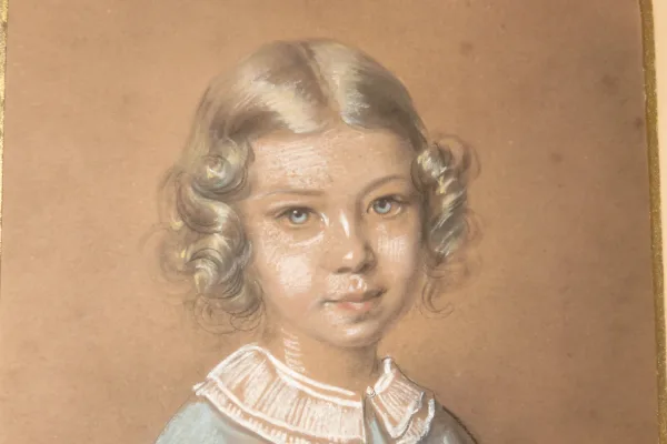 Dessin d'Une Jeune écolière, époque 19ème.