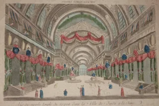 " Un temple Chinois", Vue d'Optique époque 18ème.