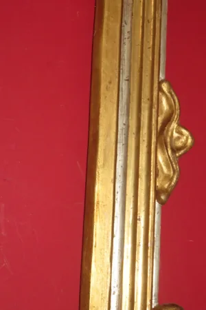 Cadre époque  Art Nouveau,  Début 20 ème,  En Bois  Doré Et Argenté.