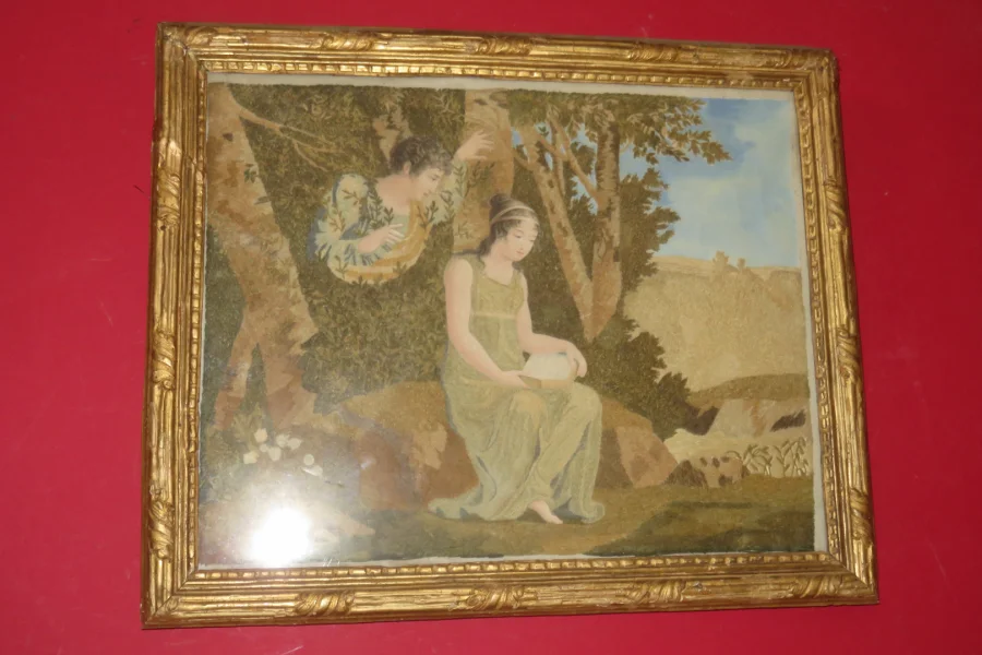 QUADRO ACQUERELLO E RICAMO