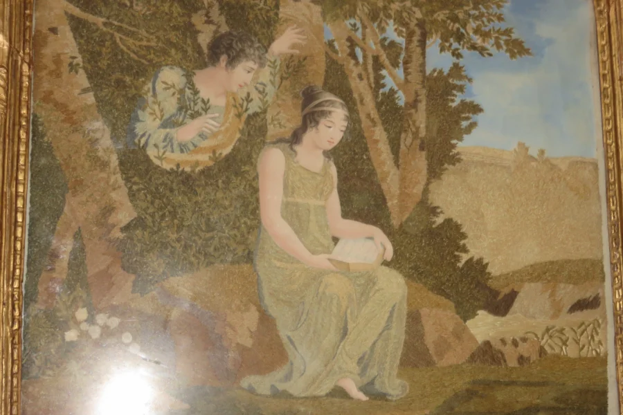 QUADRO ACQUERELLO E RICAMO