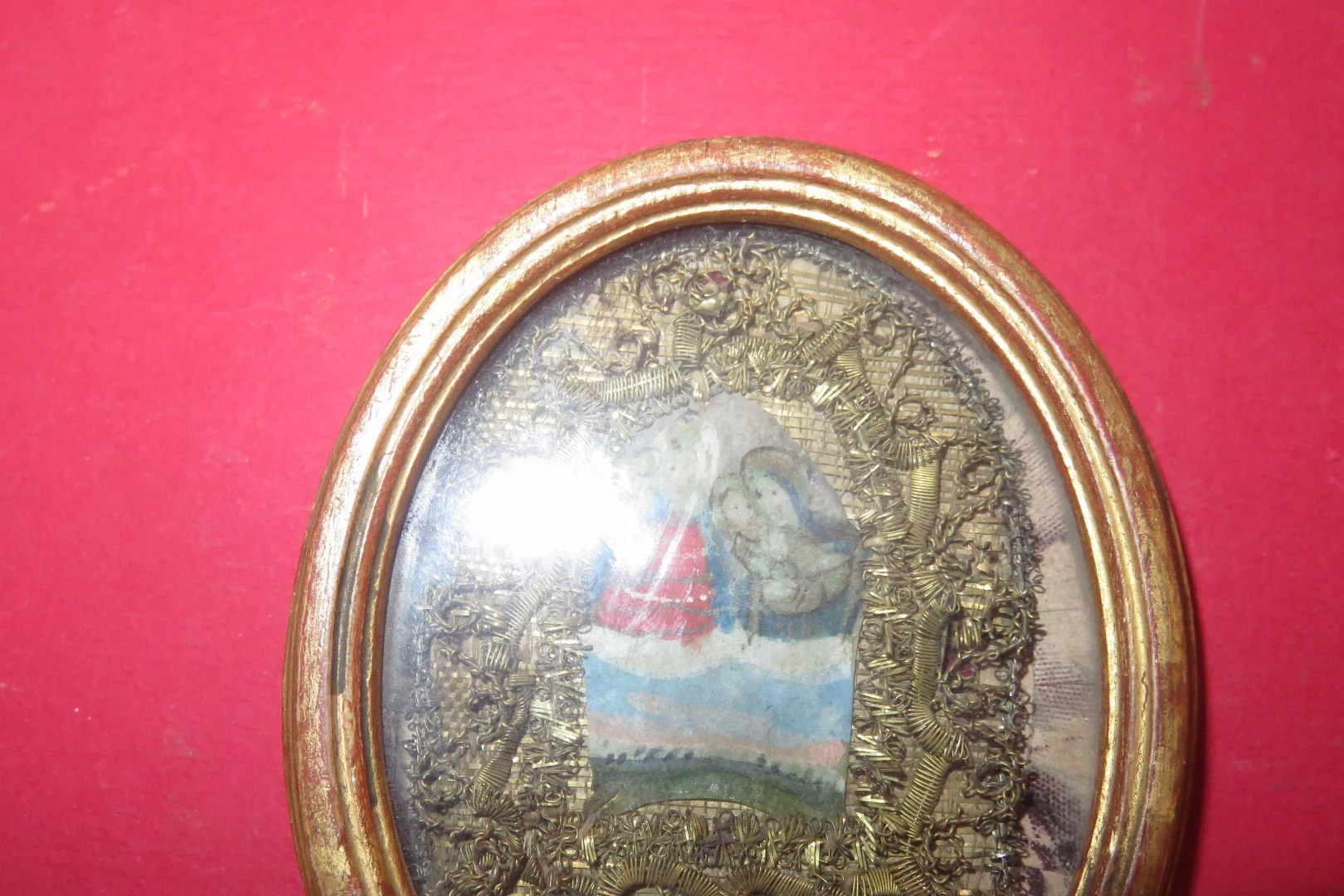 Petit dessin de la Vierge à l'enfant, époque 19ème.