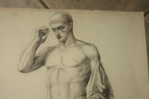 Deux Grands Dessins De Nus époque Début 20 ème.