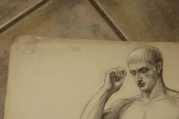 Deux Grands Dessins De Nus époque Début 20 ème.