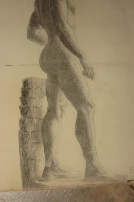 Deux Grands Dessins De Nus époque Début 20 ème.
