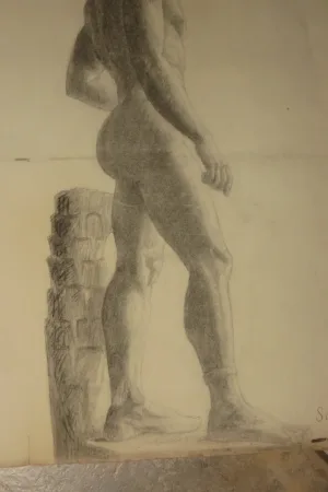 Deux Grands Dessins De Nus époque Début 20 ème.