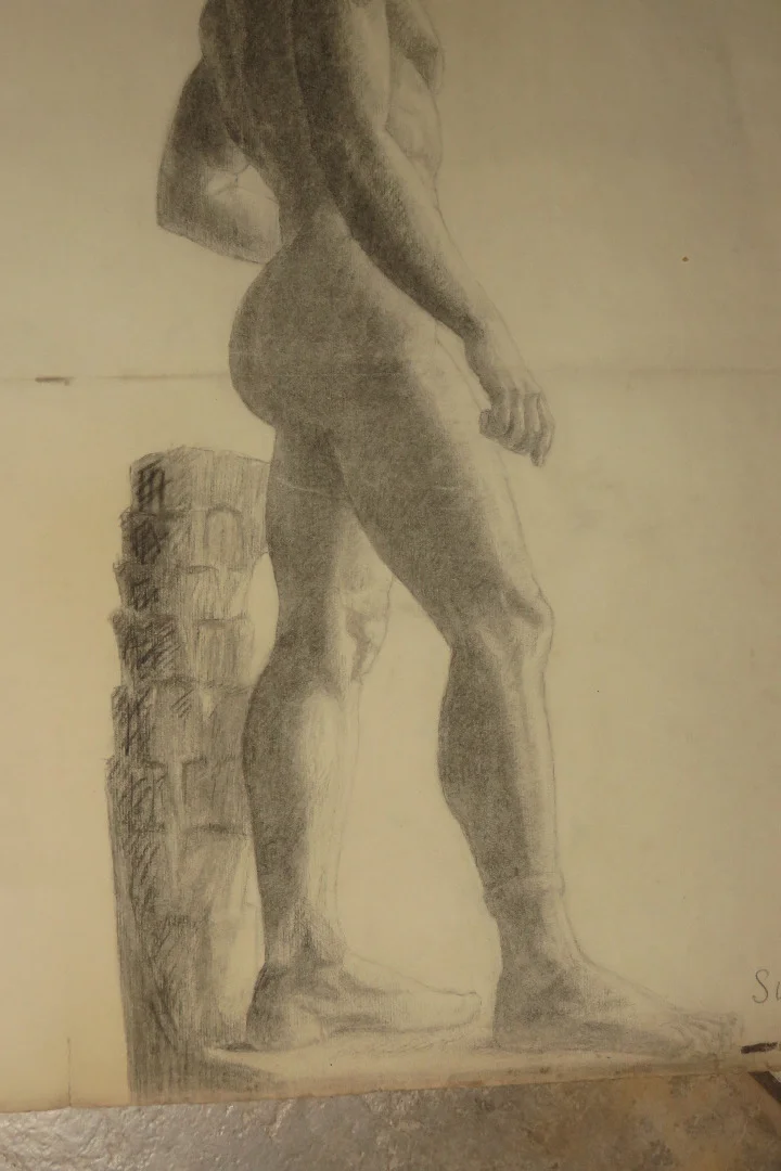 Deux Grands Dessins De Nus époque Début 20 ème.