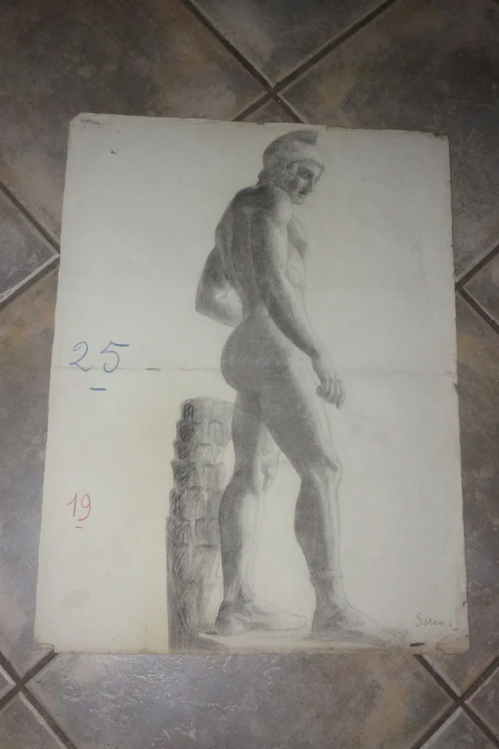 Deux Grands Dessins De Nus époque Début 20 ème.