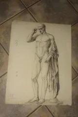 Deux Grands Dessins De Nus époque Début 20 ème.