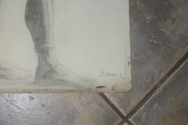 Deux Grands Dessins De Nus époque Début 20 ème.